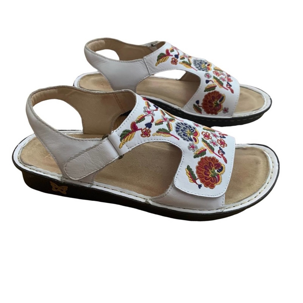 Alegria Women's Viki Floral White Needles Pins Orthotic Comfort Sandals - 9.5 US